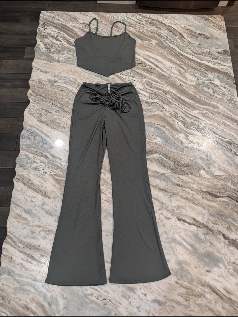 Flare-Leg Pants with Crop Tank